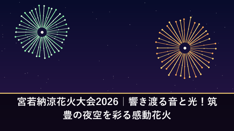 宮若納涼花火大会2026｜響き渡る音と光！筑豊の夜空を彩る感動花火