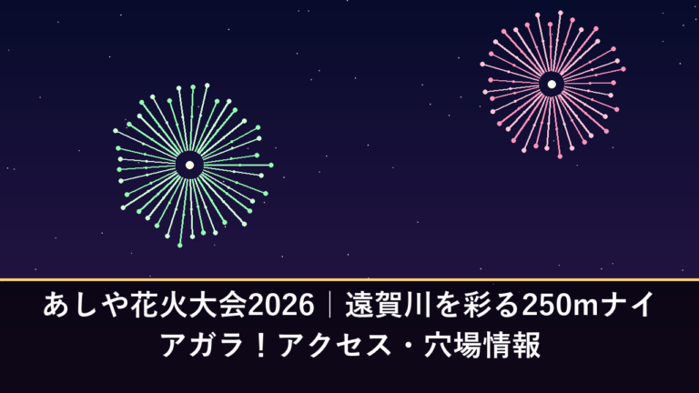 あしや花火大会2026｜遠賀川を彩る250mナイアガラ！アクセス・穴場情報