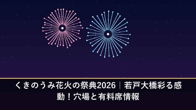 くきのうみ花火の祭典2026｜若戸大橋彩る感動！穴場と有料席情報