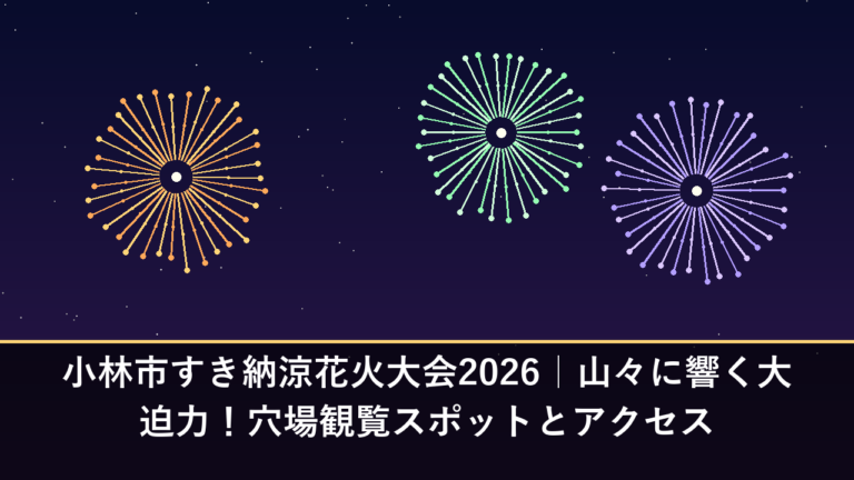 小林市すき納涼花火大会2026｜山々に響く大迫力！穴場観覧スポットとアクセス