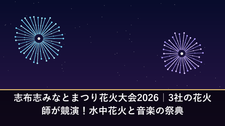 志布志みなとまつり花火大会2026｜3社の花火師が競演！水中花火と音楽の祭典
