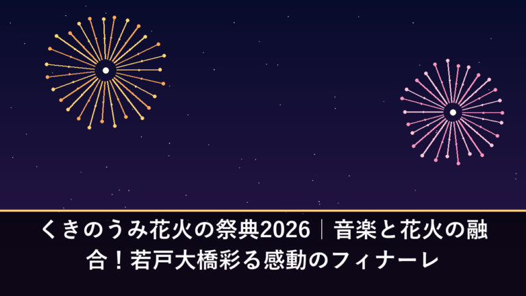 くきのうみ花火の祭典2026｜音楽と花火の融合！若戸大橋彩る感動のフィナーレ